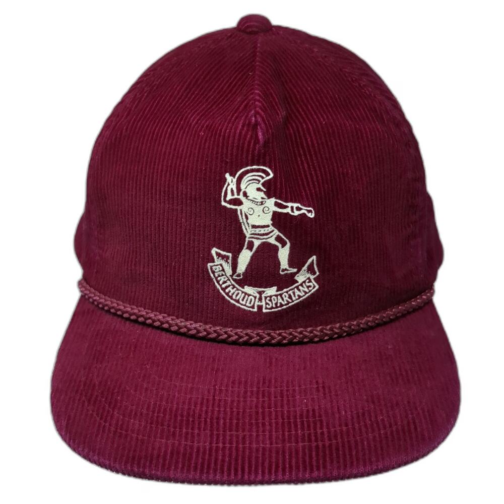 AmaPro 5 Panel Red Hat One Size Corduroy Rope Berthoud Spartans Mascot Logo